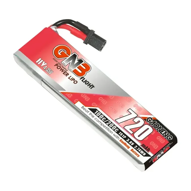6PCS GNB 3.8V 720mAh 1S 100C/200C HV 4.35V LiHV Battery With A30 Male Connector For RC FPV Drone DIY Plug VS BT2.0 6