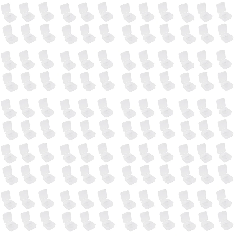 

120 шт., пластиковые прозрачные мини-Ящики для хранения мелких предметов, бусин, ювелирных изделий, визиток