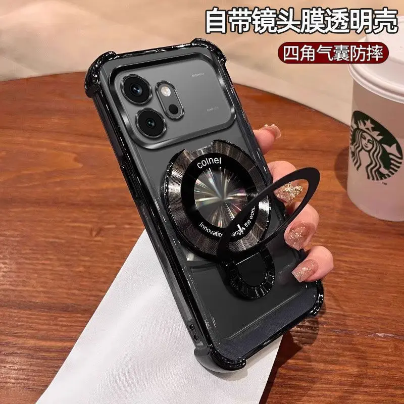 Shockproof Magnetic Bracket Silicone Phone Case with Magsafe