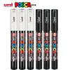 3pc UNI POSCA Marker Pen,White rotulador permanente Black Acrylic Graffiti PC 1M 3M 5M POP Pen For Glass Ceramic Leather Fabric 6