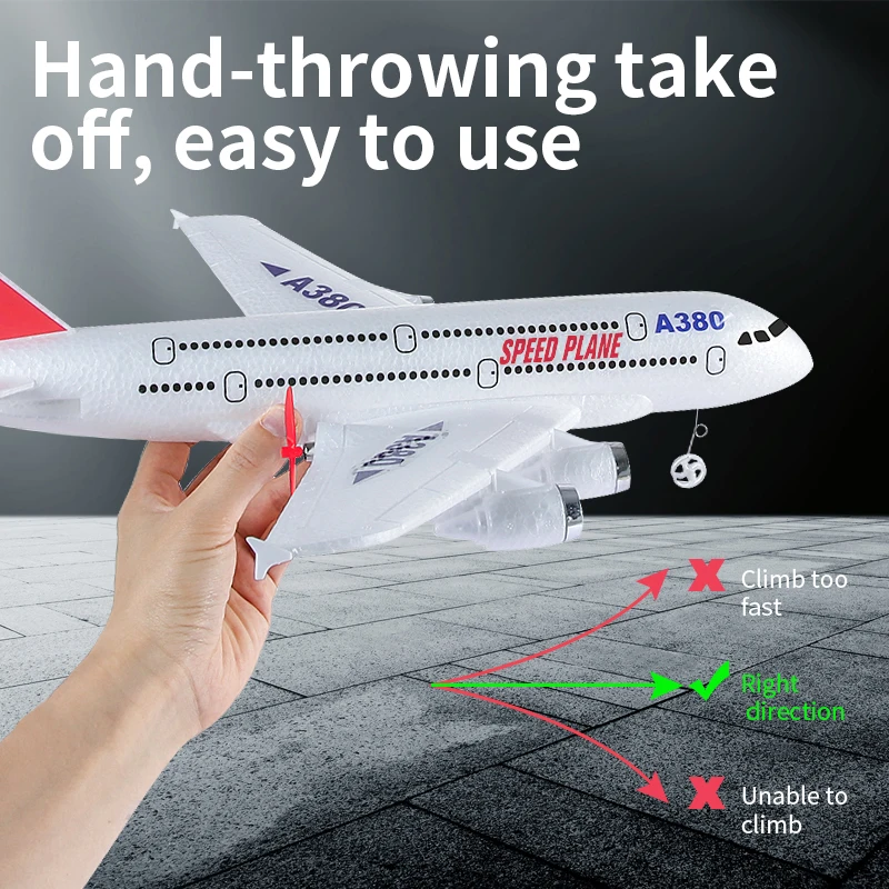 Hot Gyro Airplane Airbus A380 RC Airplane Foam Toys 2.4G Fixed Wing Plane Outdoor Toys Drone  Easy Fly Children Gift 6