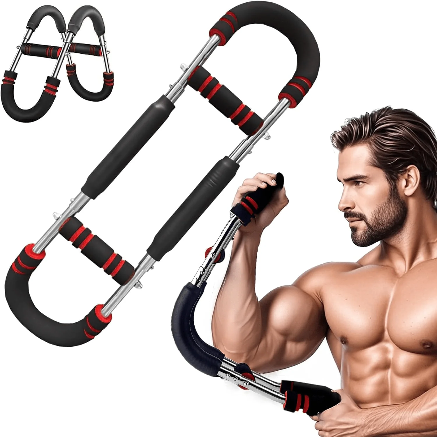 Arm Trainer, Chest Workout Equipment for Men, Detachable Portable Spring