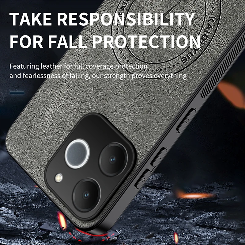 Leather Shockproof Armor Case with Magnetic Protection - Drop Proof Phone Case