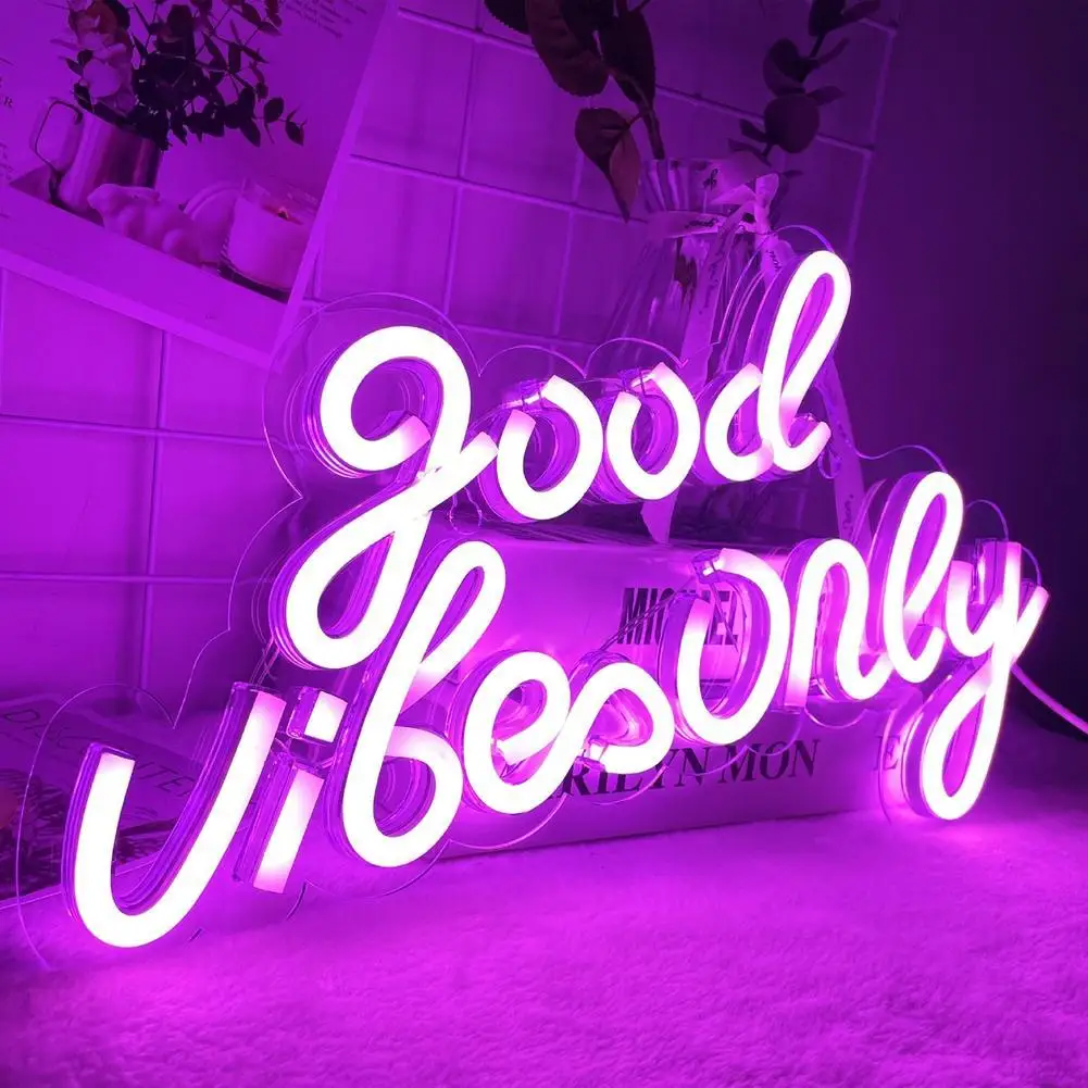 bathroom night light Good Vibes Only Neon Signs Decor Light Lamp Bedroom Beer Bar Pub Party Hotel Game Room Wall Art Christmas Decor star wars night light