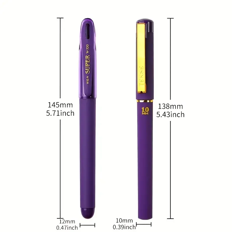 쓰기용 보라색 잉크 젤 펜, 대용량 리필, 사무용품, 소학교로 돌아가기, 3 개, 1.0mm