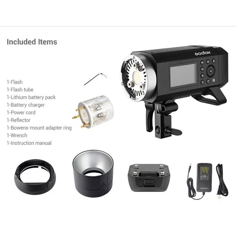 Godox AD400 Pro WITSTRO All-in-One Outdoor Flash Li-on Battery TTL HSS with Built-in 2.4G Wireless X System AD400PRO highspeed