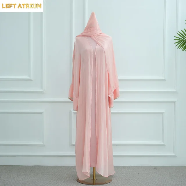 108818-bb9636.jpg Kimono Cardigan pour Femmes Musulmanes, Robes Abaya Ouvertes Ornées de Diamants, Écharpe, Longue Robe, Robe de Dubaï, Robe Turque, Vêtements Islamiques, Marocain, Eid, Ramadan