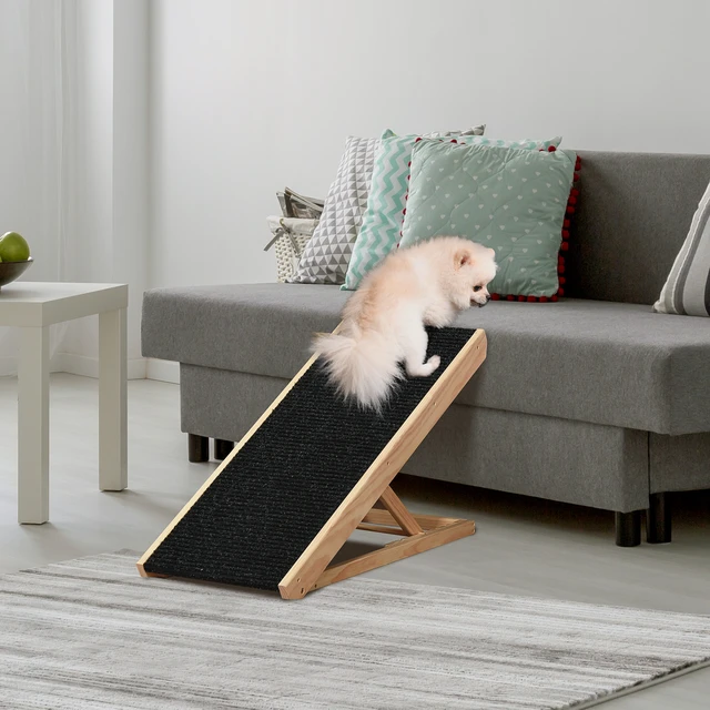 Escalones de sofá de madera para perros y gatos, rampa de seguridad  antideslizante con engranaje 2/4, soporte para mascotas de 110lb, rampa  plegable portátil