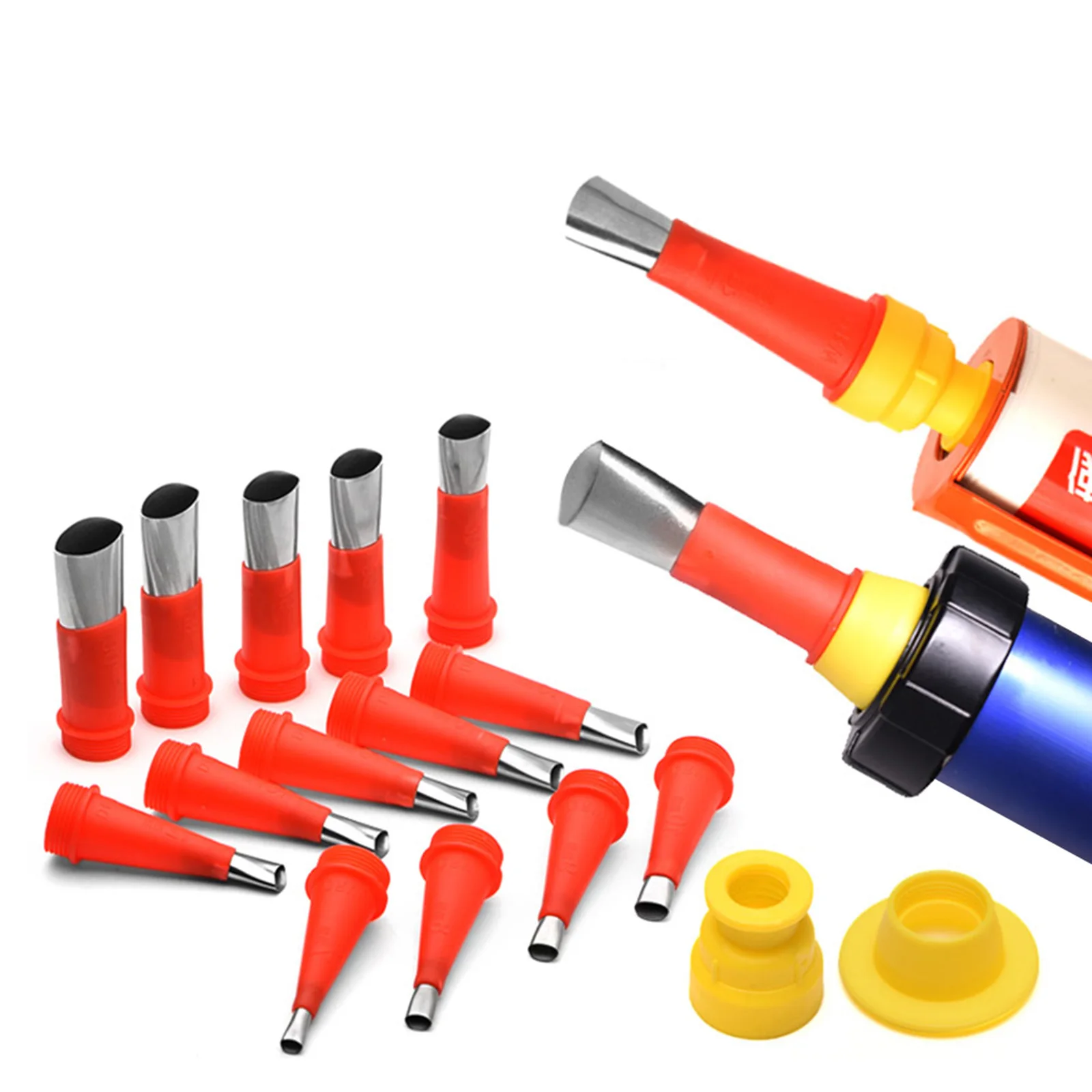 Caulking gun nozzles caulking gun caulking nozzle 18PCS Caulking Gun Set Stainless Steel Caulk Nozzle Glue Applicator Tool Silicone Sealant Finishing Tool Construction