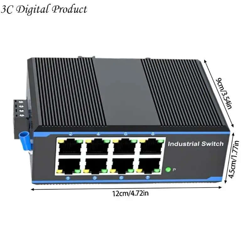 8 포트 1000Mbps 고속 기가비트 스위처 산업용 금속 하우징 전문 네트워킹 이더넷 산업용 Q84A