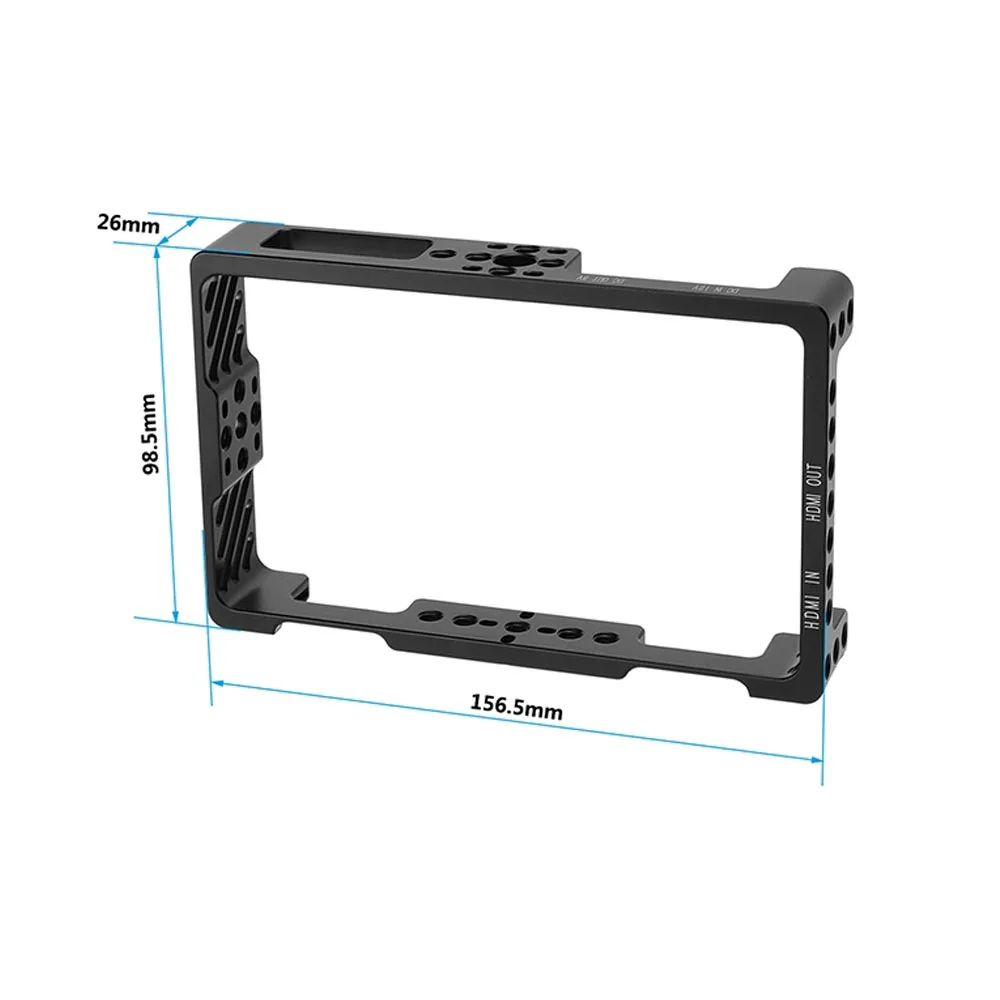 5.5" Monitor Cage Bracket Protective Case for FeelWorld LUT5 with Top Shoe Mount