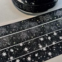 Shiny Fireworks Washi Tape DWinter Theme eco Masking Tapes for Scrapbooking Decal For Arts Diy Crafts Album Journal 1