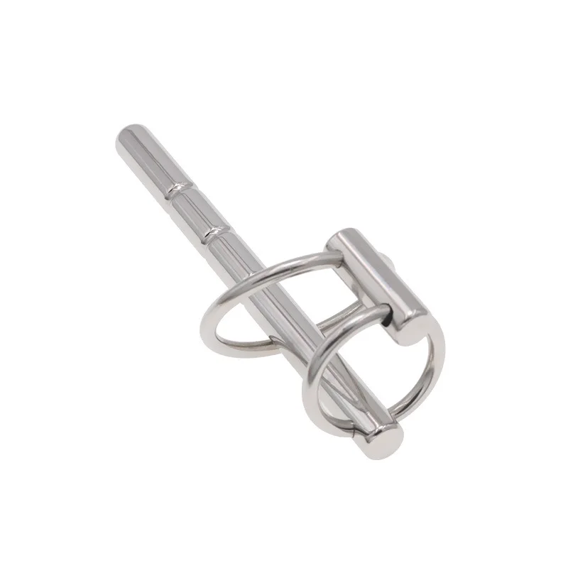 New Male Chastity Urethra 2 Cock Ring Penis Plug Stretches Stainless Steel Sounding Adult 18 Sex Toys for Men Gay Urethral Sound