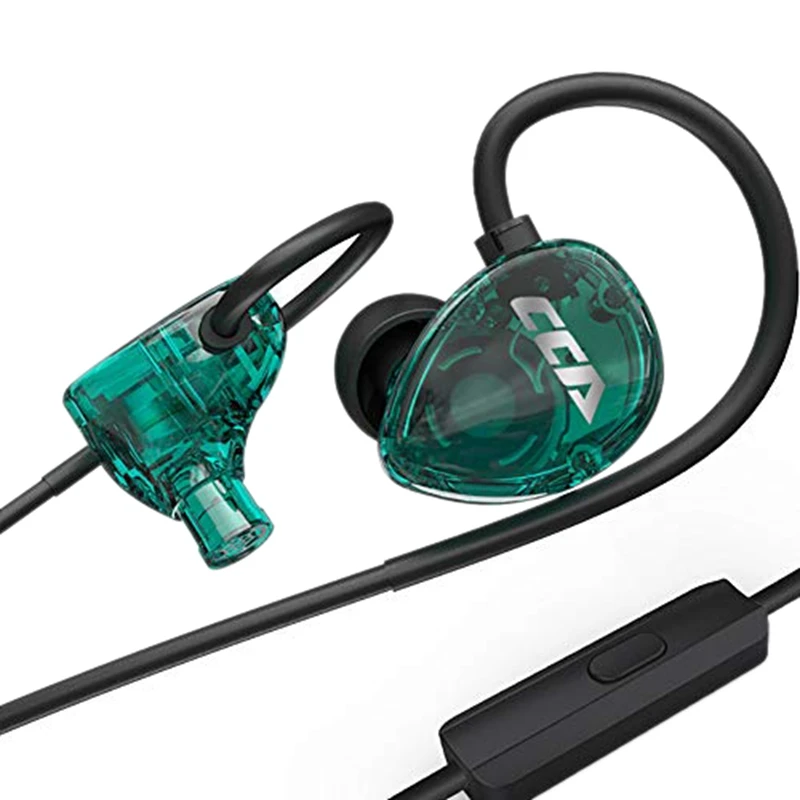 Проводные наушники-вкладыши CCA CSA, наушники-вкладыши с шумоподавлением, Спортивная гарнитура с шумоподавлением и микрофоном, голубой цвет