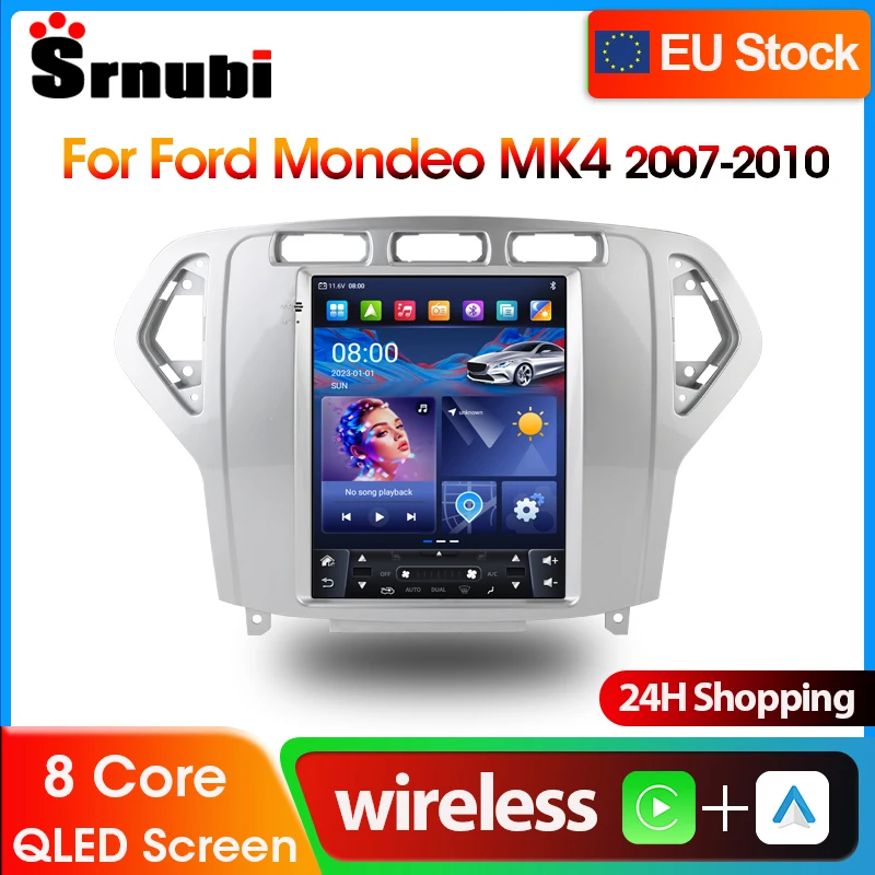 Srnubi Android Auto Radio Für Ford Mondeo mk4 Galaxy A/C 2007-2010 Navigation Stereo Multimedia Carplay vertikale Bildschirm Kopf Einheit