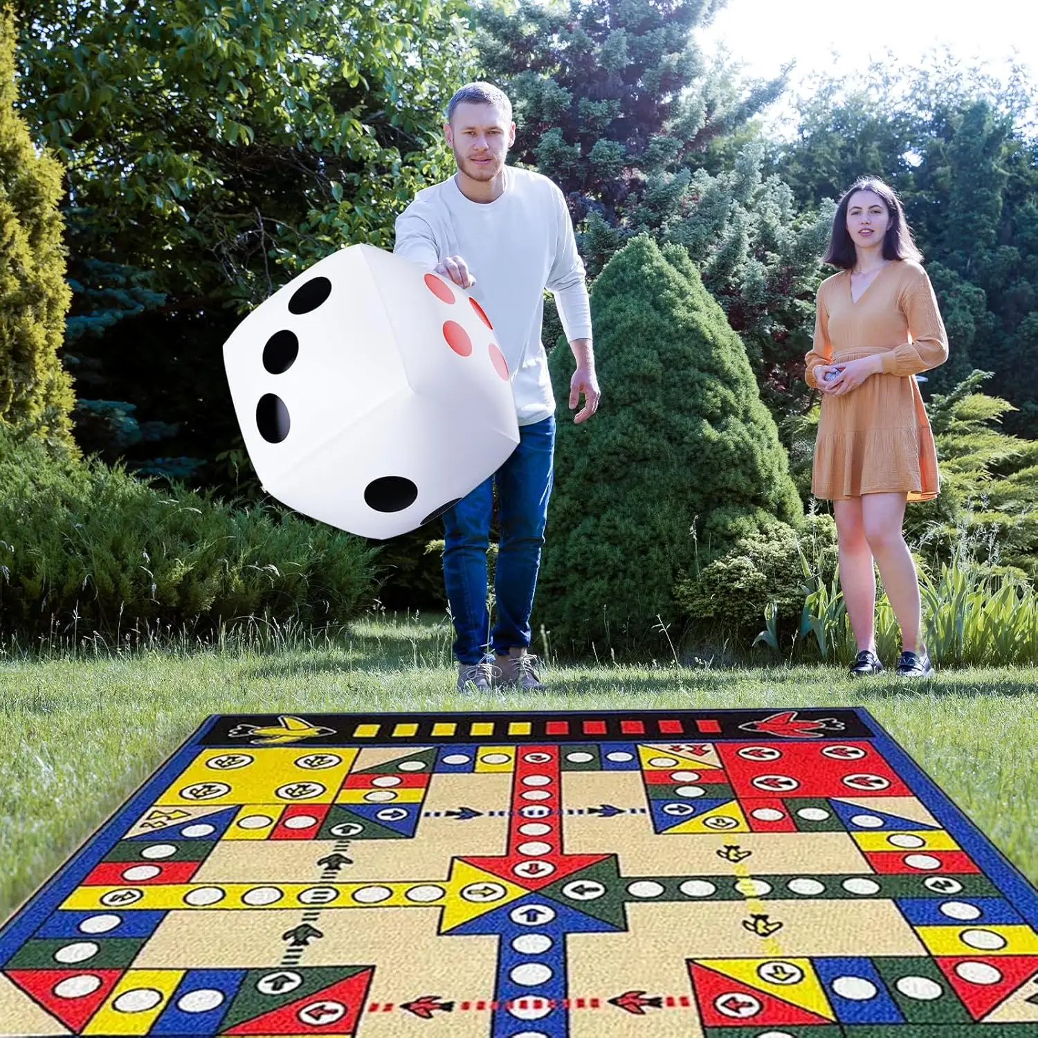 2Pcs Inflatable Giant Dice, Board Game Party Decoration for Indoor Outdoor Game, Beach, Pool, Lawn Party Gaming, Christmas gift