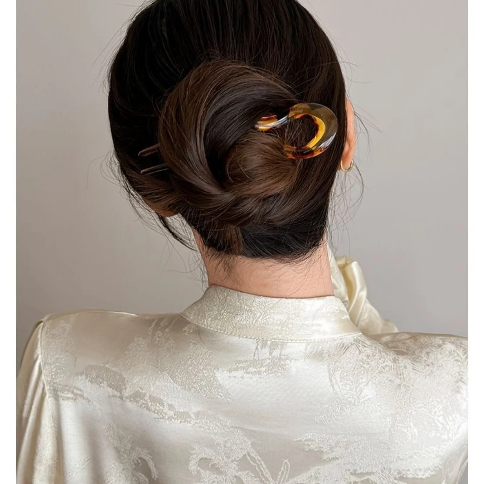 1PC Wave - Shaped Hair Sticks Set, 4 Mixed - Color U - Clips, Elegant Hair Accessories for Women's Stylish Updos