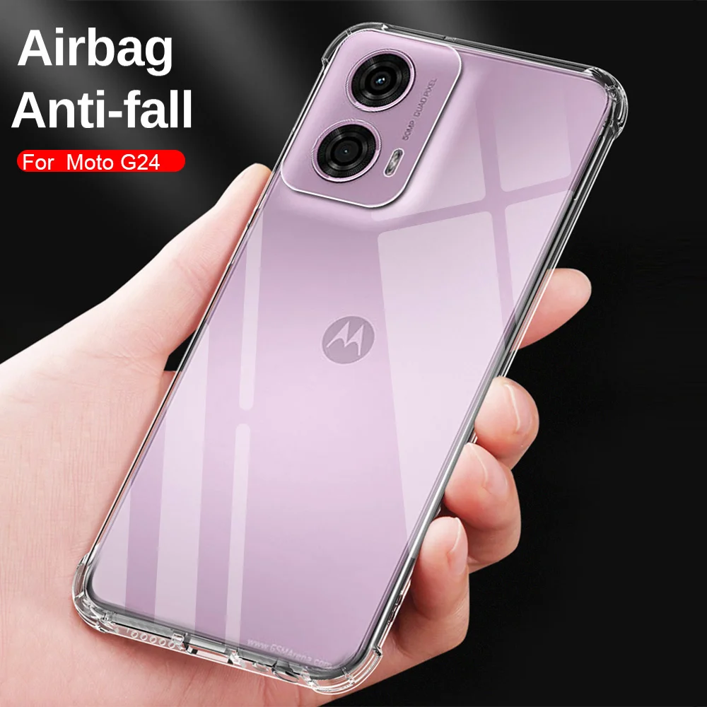 Custodia Protettiva Per Fotocamera Trasparente Per Motorola Moto G24 Custodia Posteriore Antiurto In Silicone Tpu Morbido Per Moto G24 G 24 24G Motog2