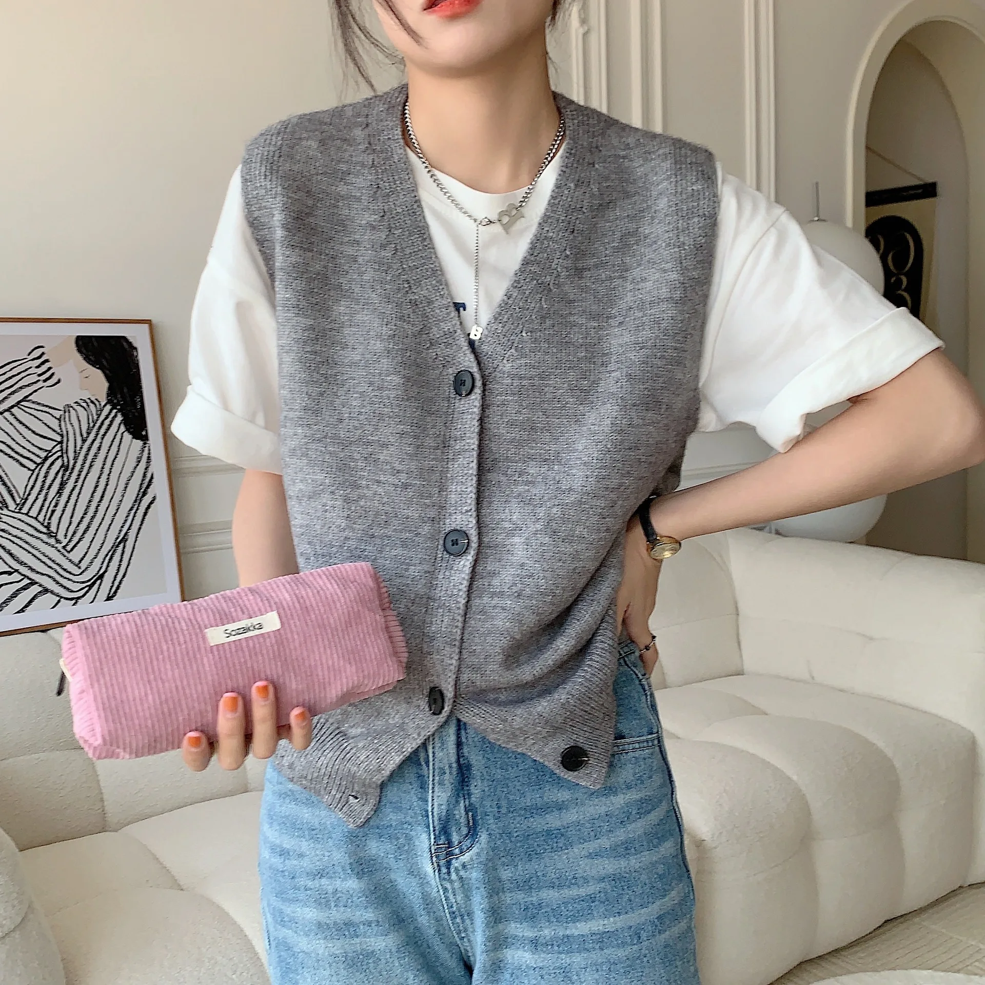 Retro Corduroy Pencil Case Travel Cosmetic Lipstick Stationery Storage Bag Women Makeup Handbags Organizer Pouch Pencilcase Bags 2