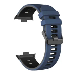 Enhanced Silicone Sports Watch Band - Strap Replacement for Smartwatch Fitness Trackers (Blue Black B)