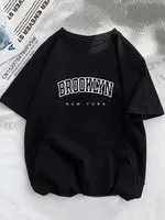 Femmes Brooklyn lettre impression t-shirt fille graphique Harajuku 2023 streetwear vêtements casual femme Y2K hauts t-shirt 1