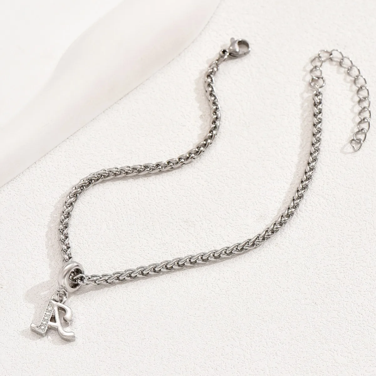 Stainless Steel Punk Initial Alphabet Charms Bracelets for Women Men Waterproof Hypoallergenic Chain Letter Pendant Jewelry Gift