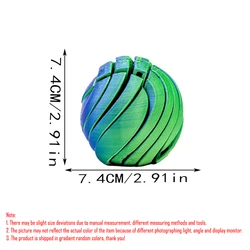 Gradient Gear Liquid Flow Slime Ball Fidget Toy with Rotating Design (B Random - L)