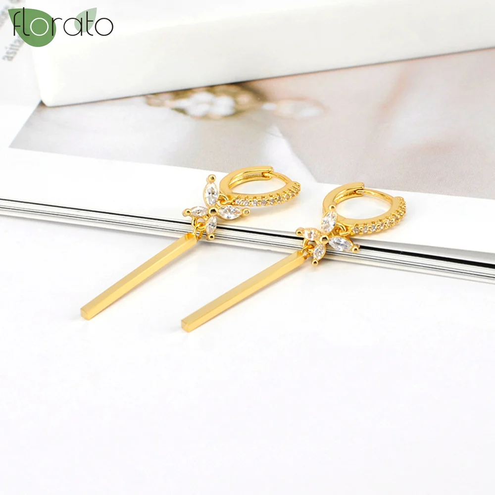 925 Sterling Silver Needle Metal Chain Tassel Earrings Fashion