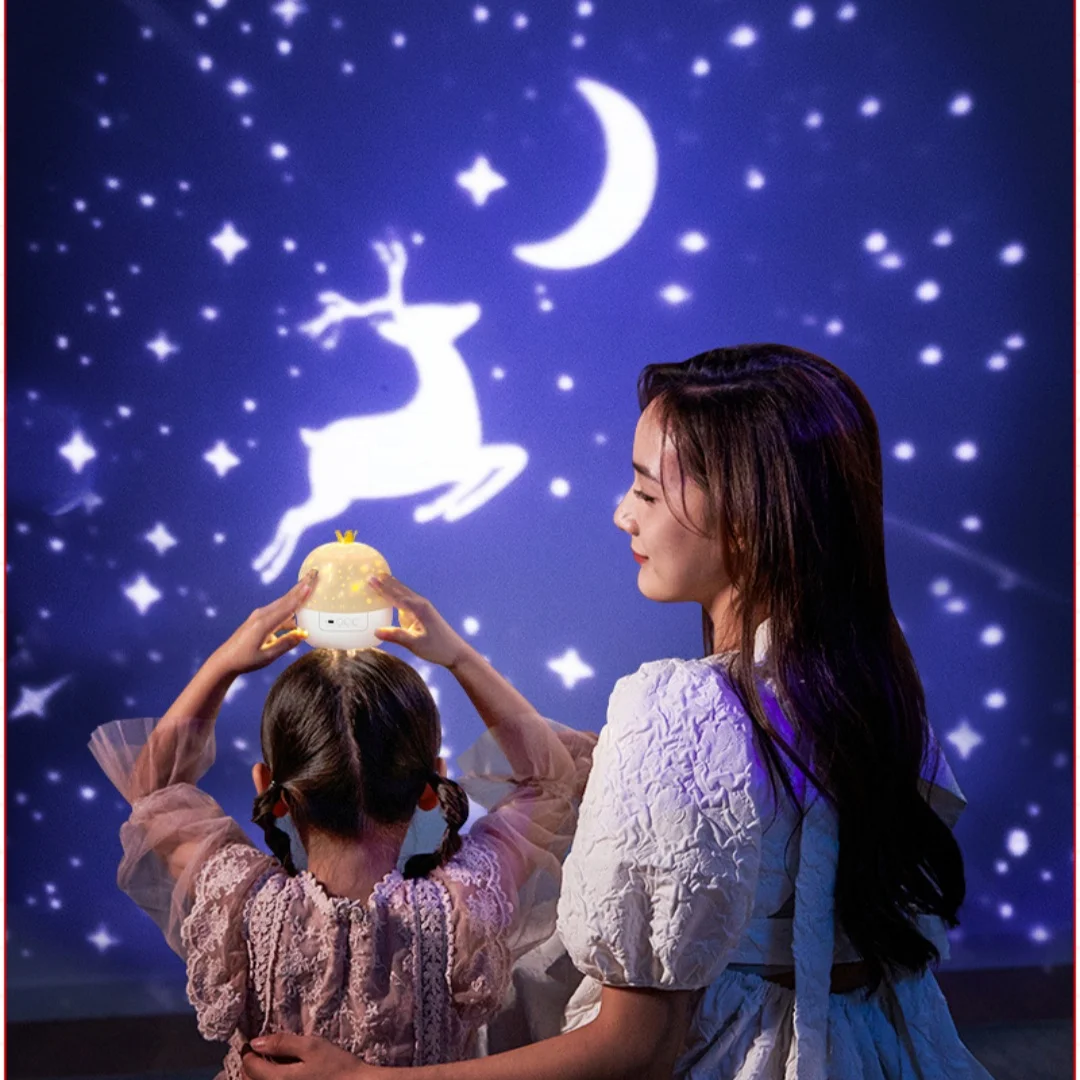 Krone Projektorlampe Kinder Sternenhimmel Nachtlicht Bluetooth Musik Lampe Geschenk für kleine Prinzessinnen und Prinzen – Detail 10