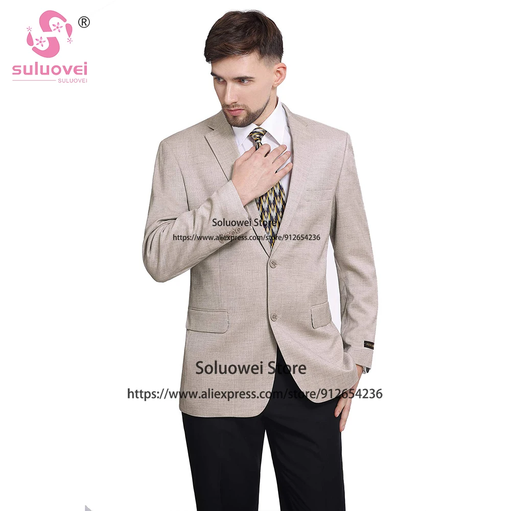 Fashion Wedding Slim Fit Suits For Men Customized 2 Piece Pants Set Formal Grooms Dinner Party Tuxedos Business Blazer Masculino