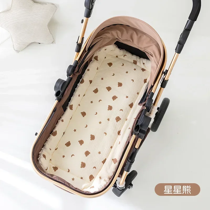 Cartoon Bear Infant Stroller Cushion – Soft Cotton Newborn Seat Pad and Mattress