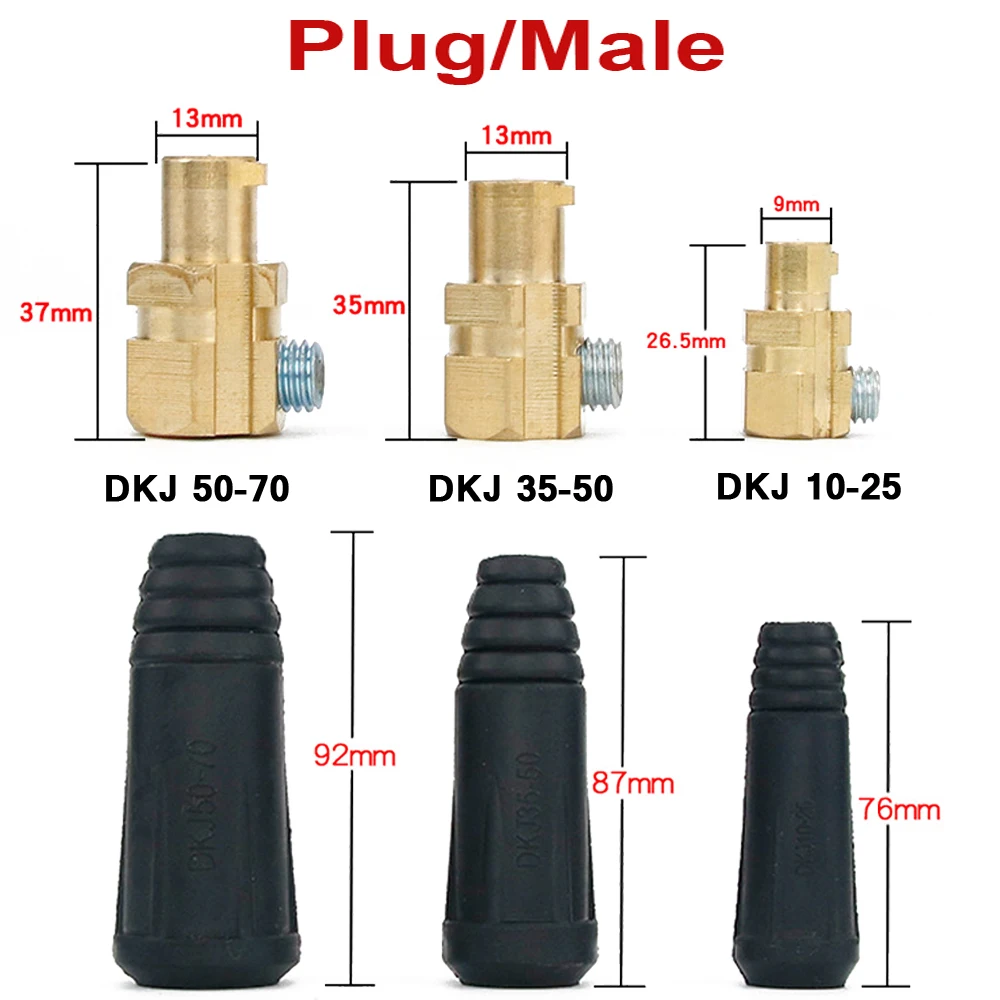 Welding Cable Connector 2PCS DKJ 10-25/35-50/50-70 TIG Welding Cable Panel Connector Accessory Plug Socket Welding Machine Quick Fitting Connector welding cable connector