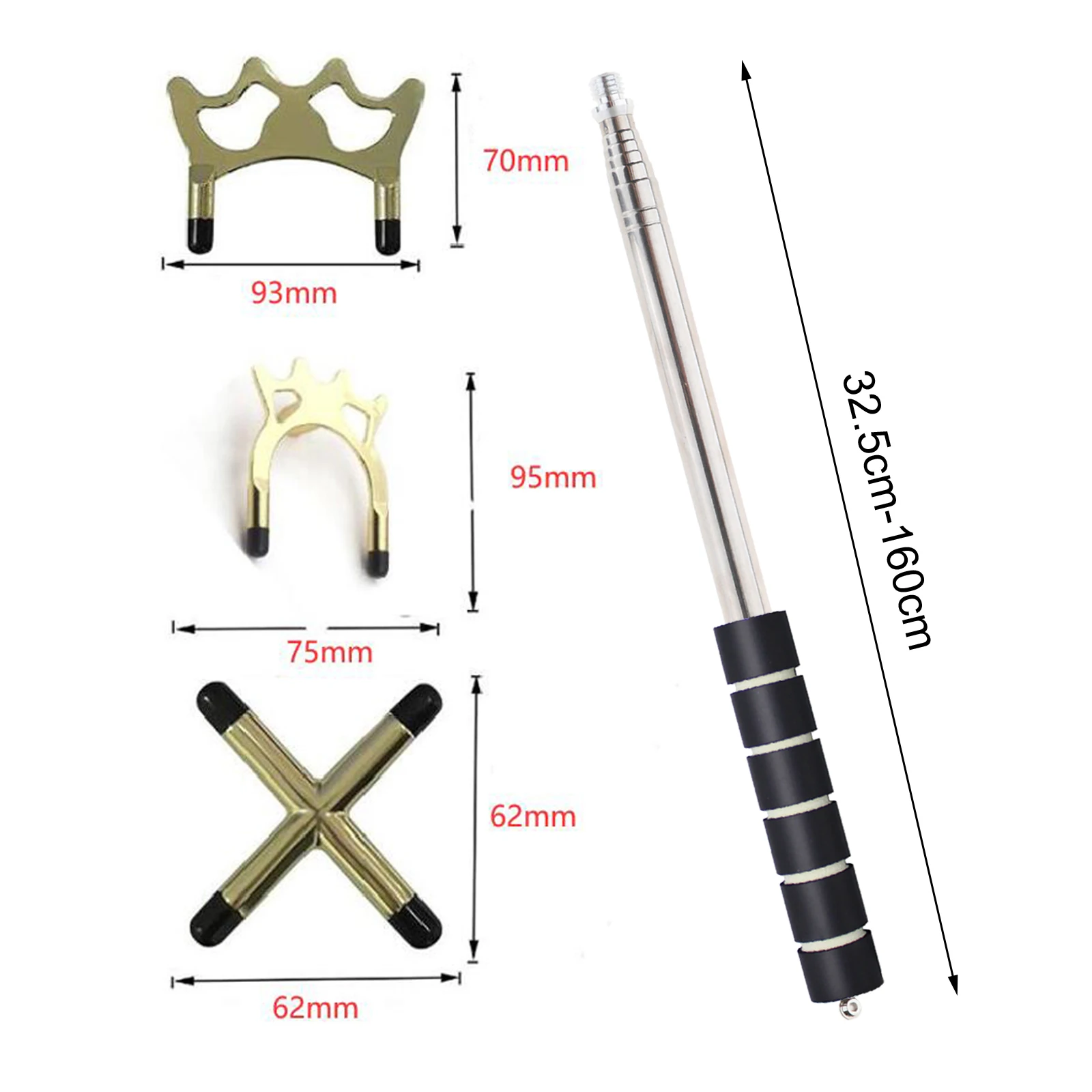 Stainless Steel Telescopic Billiards Pool Cue Bridge Stick with Bridge Head Billards Short Billard Replacement Holder Kit billiard shaft billiard bridge stick