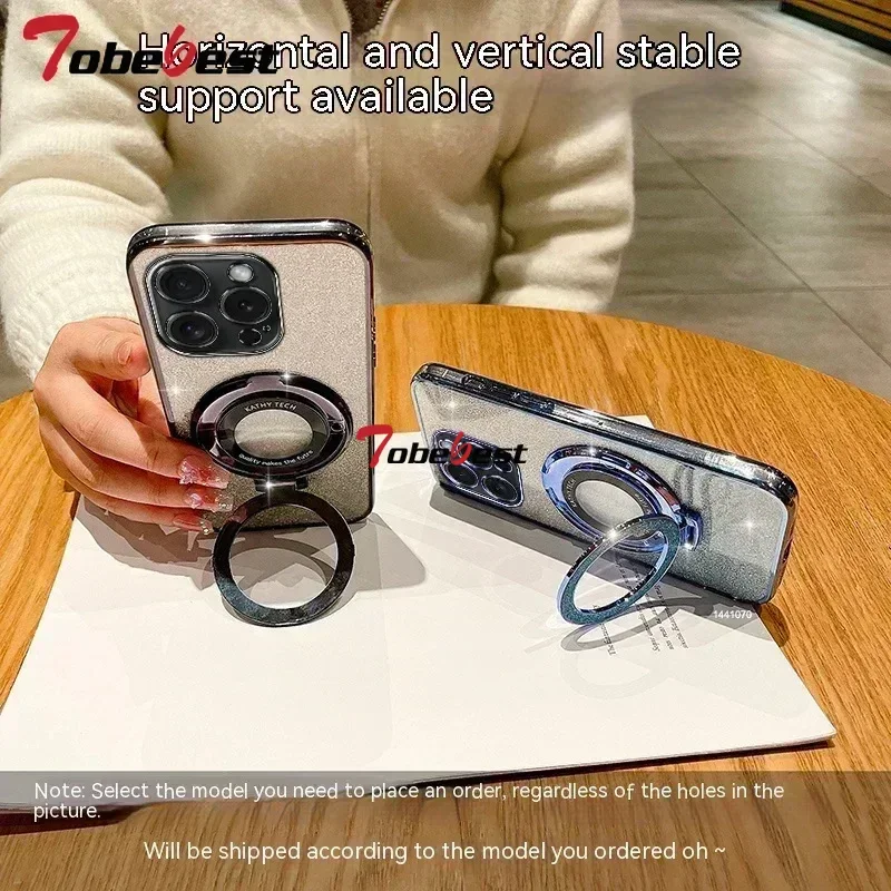 Glitter Plating Magnetic Holder Soft Silicone Phone Case