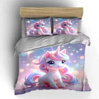Ensemble de jouets licorne pour enfants, plusieurs tailles, pour chambre d'enfant et d'adulte, magnifique ensemble de literie 3 pièces, cadeau 4