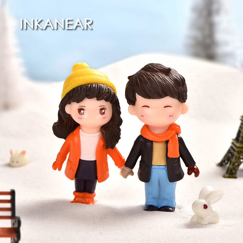 Romantic Miniature Couple Figurines for Wedding Decor and Valentine's Day Gift