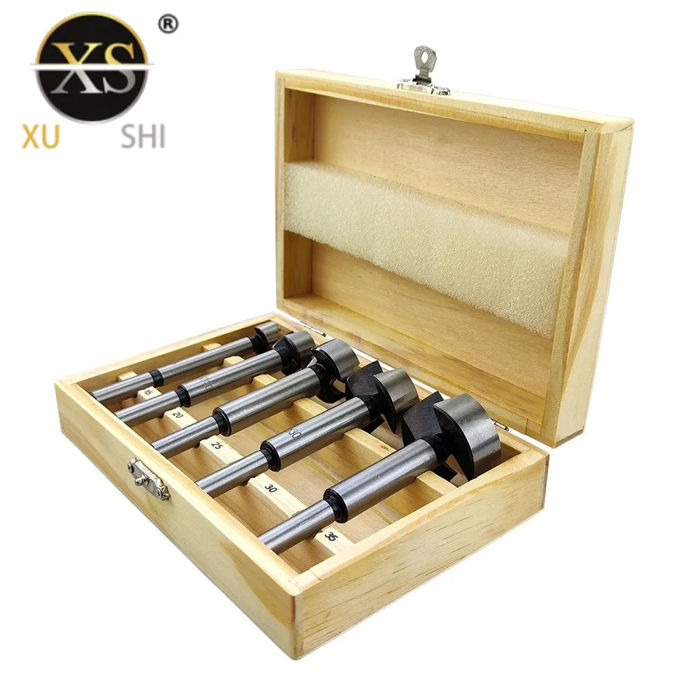 5Pcs15-35mm multi-tooth flat wing drill bit set woodworking hole cutter hole saw hinge drill bit