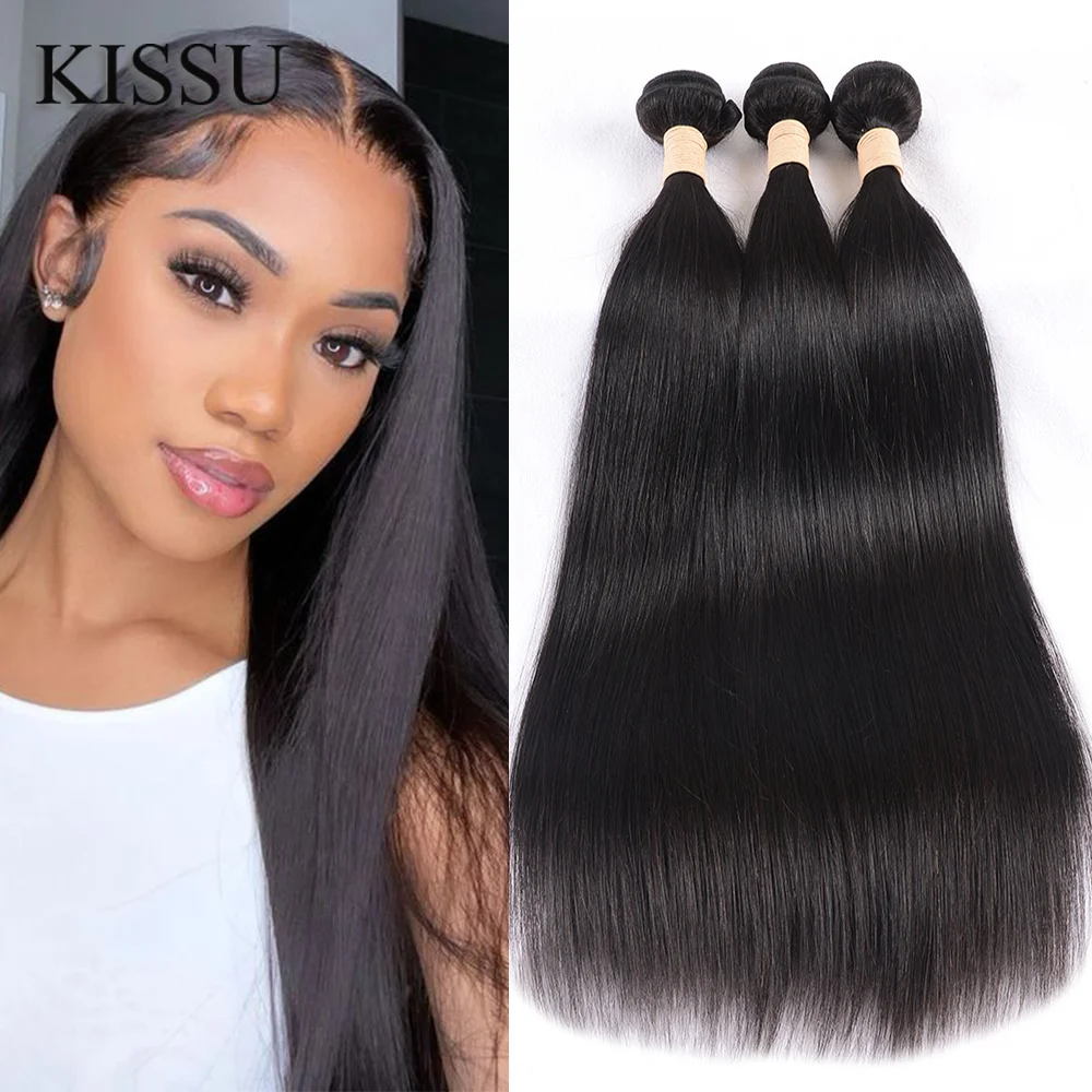 

Peruvian Straight Hair Extension Human Hair Bundles 1/3/4 Piece Hair Weaves KISSU 8-30 Inch Free Shipping Nature Color