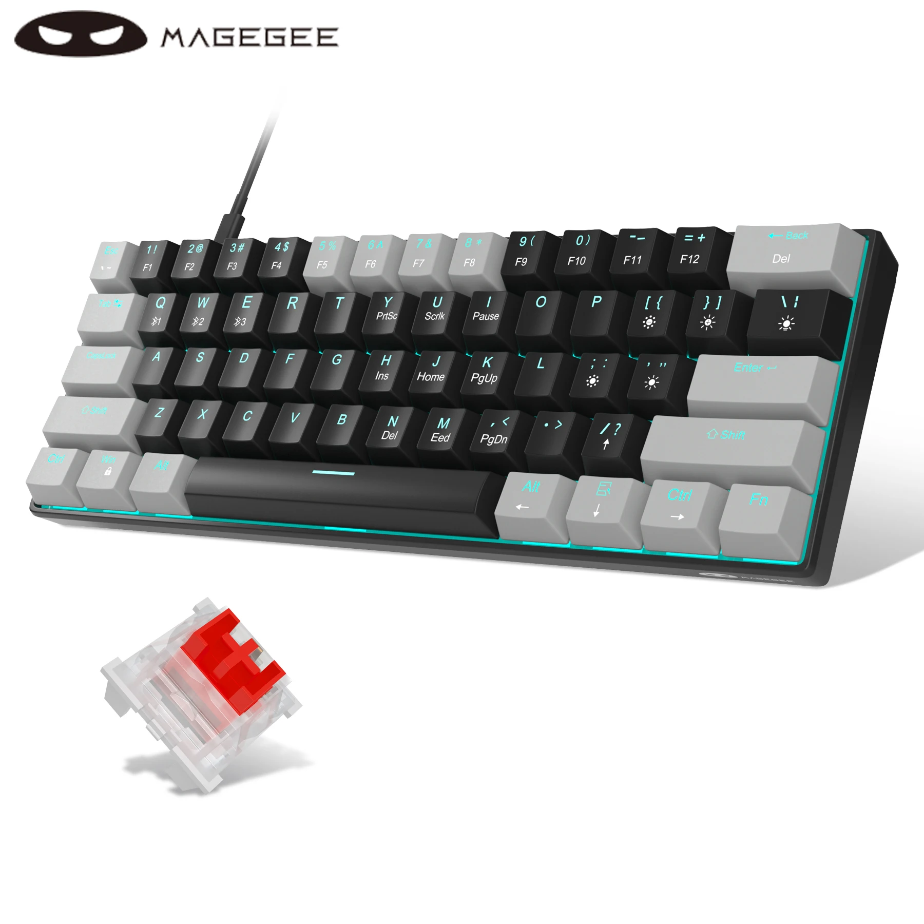 【MAGEGEE】ゲーミングキーボード♦︎MK-STAR61 MageGee MK-Star61 60% メカニカルゲーミングキーボード 61 キー