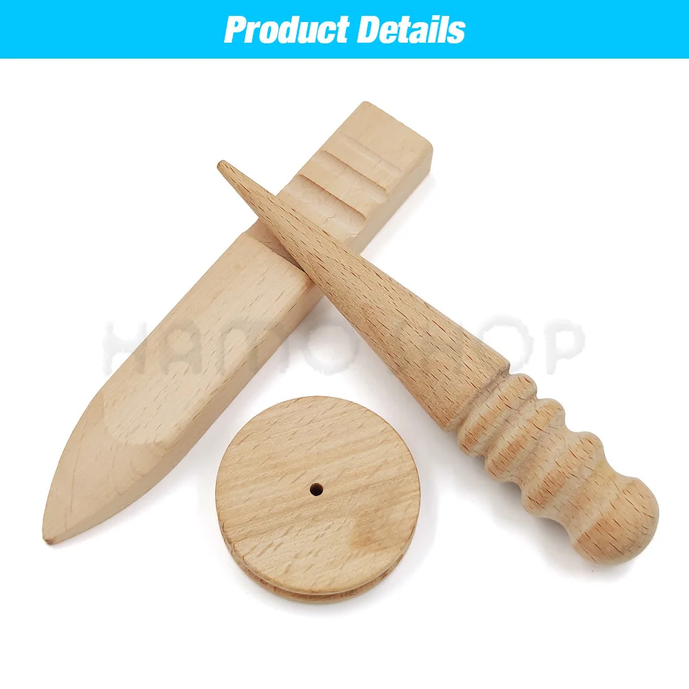 Wood Leather Round Burnishing Edge Tool for Craft