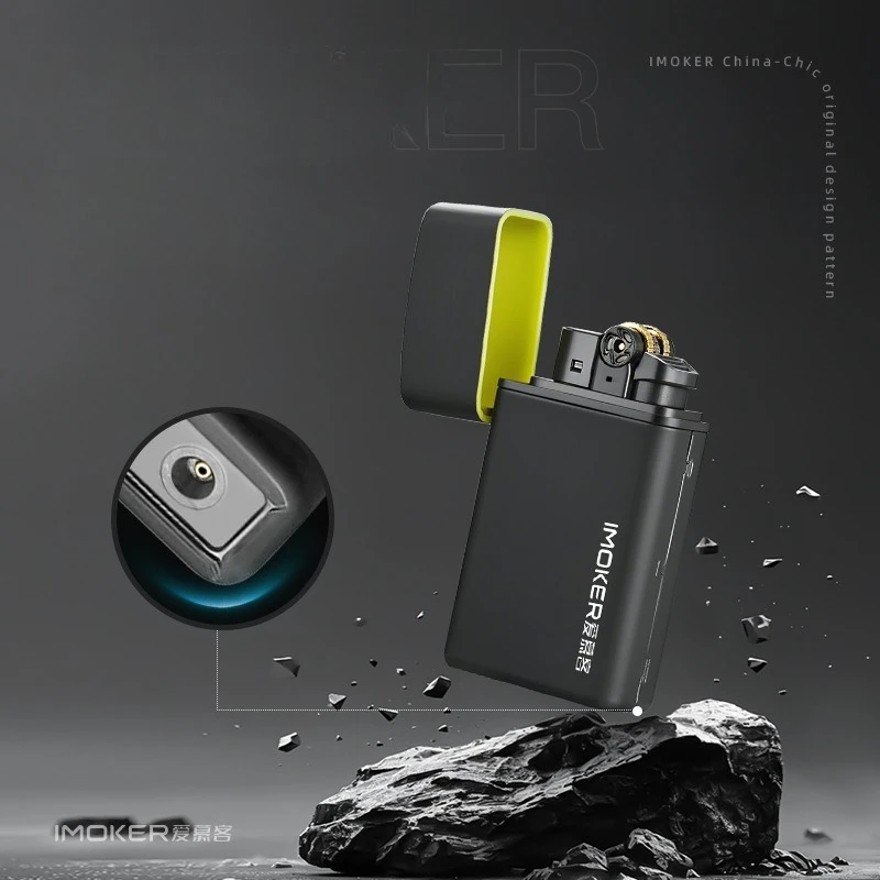 Windproof Inflatable Grinding Wheel Lighter Blue Flame Butane Lighter Cigarette Accessories Custom Men Gfits Black