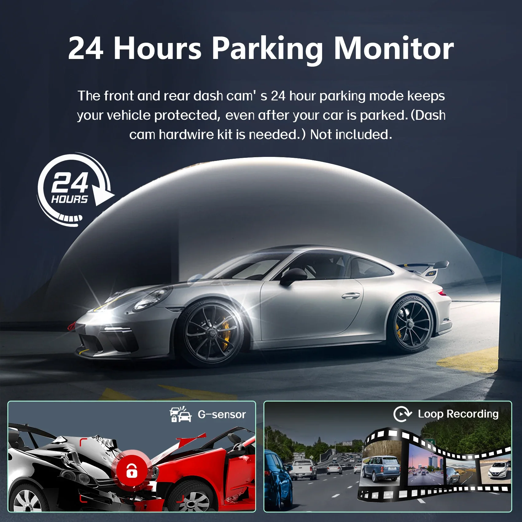Black Box Car Dash Cam FHD 1080P Front Rear Night Vision
