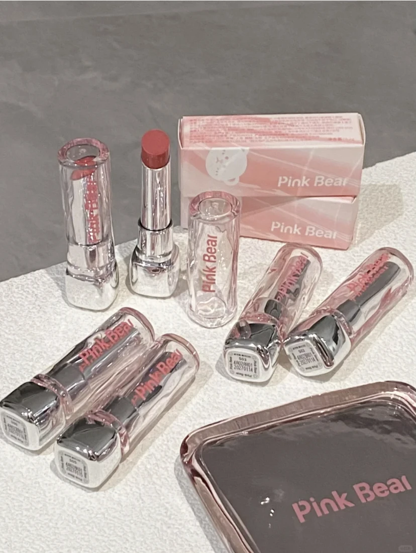 Description Picture 2 of itemPink Bear Water Essence Solid Lipgloss Moisturizing Mirror Lip Glaze LipSugar Light Lipstick Light Sensation Beauty Makeup