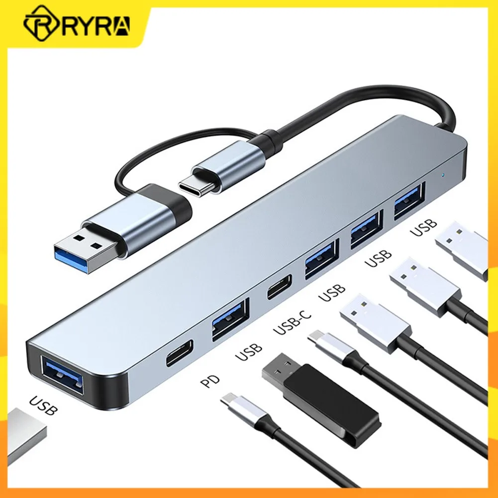 8/11/12-in-1 Type C Dock USB C Hub 3.0 Splitter Multiport Adapter