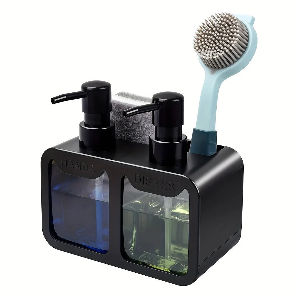 Soap Dispenser Soap Dispenser Bottle 1pc Dish Soap Dispenser For Sink Countertop Soap Dispenser & Brush Holder Refillable Lotion For Bathroom