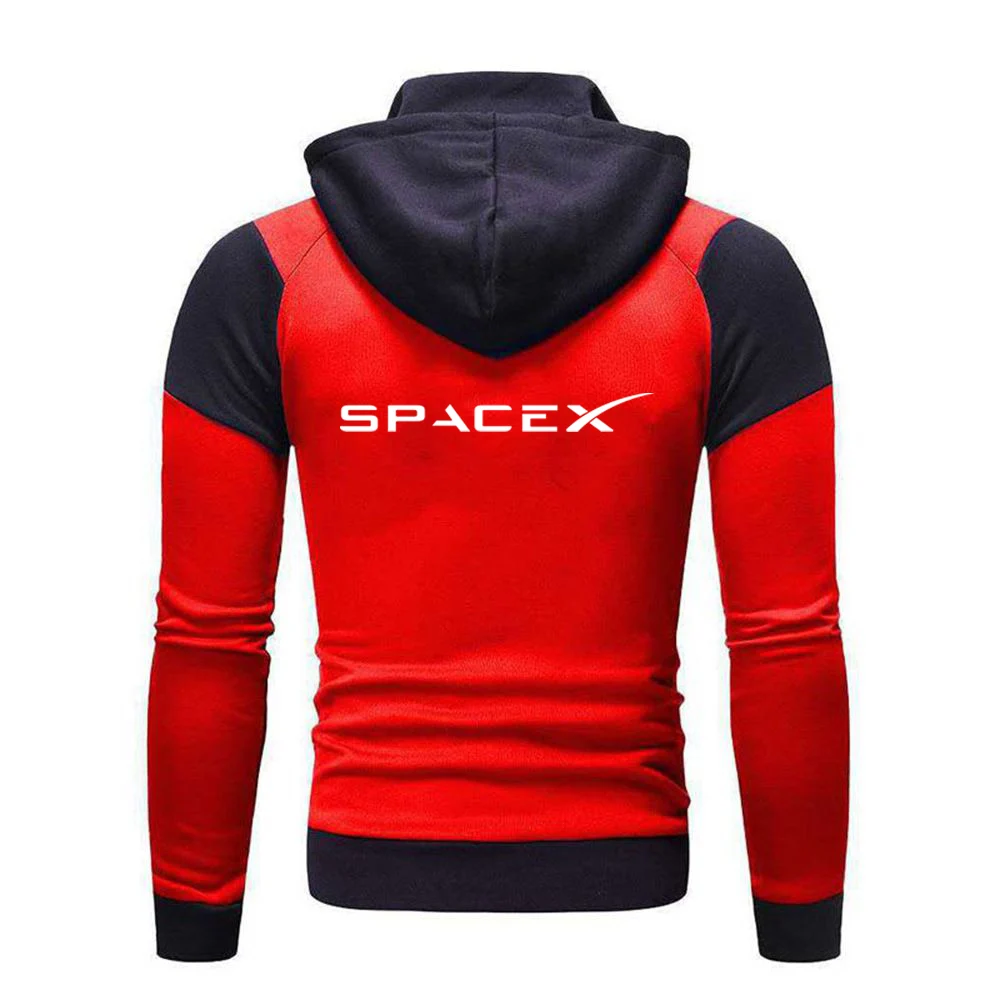 grey hoodie men 2022New SpaceX Logo Spring Autumn Men's Printed Zip Sweatshirt Hoodie Panel Casual Cotton Hoodie Clothing Jacket Coat Sweatshirt gray hoodie