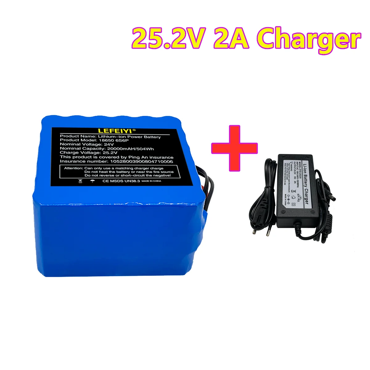 

6S6P 24V 20Ah 25.2V Lithium Battery Pack Batteries for Electric Motor Bicycle Ebike Scooter Wheelchair Cropper with BMS+Charger