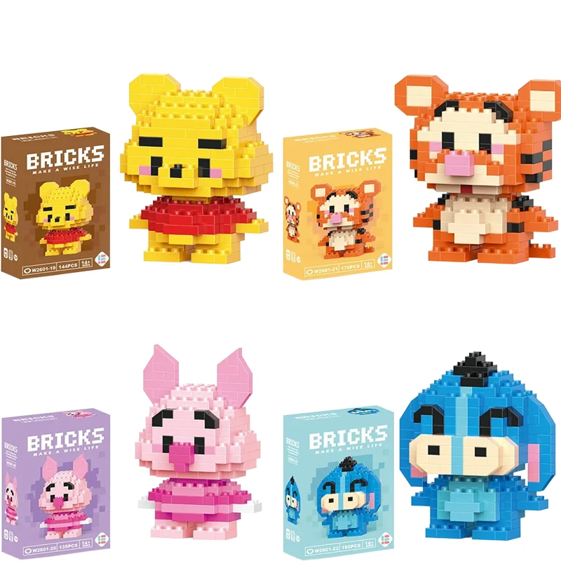 

Disney Pooh Bear Toy Building Blocks Lega Disney Blocks Cartoon Character Winnie the Poth building block Toys Birthday Gifts