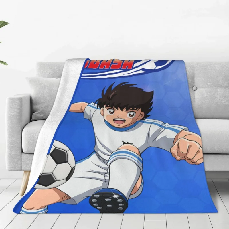 

Captain Tsubasa Anime Blankets cartoon young football player Flannel Awesome Soft Throw Blanket for Bedspread All Season