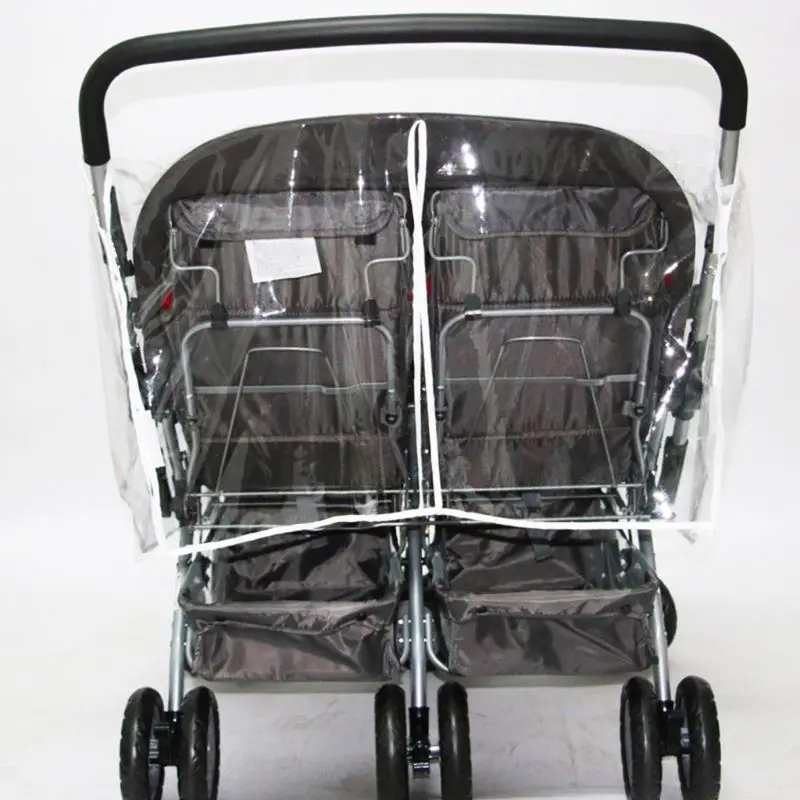 

Baby Pushchairs Rain Cover for Twins Clear Baby Stroller Raincoat Wind Dust Shield